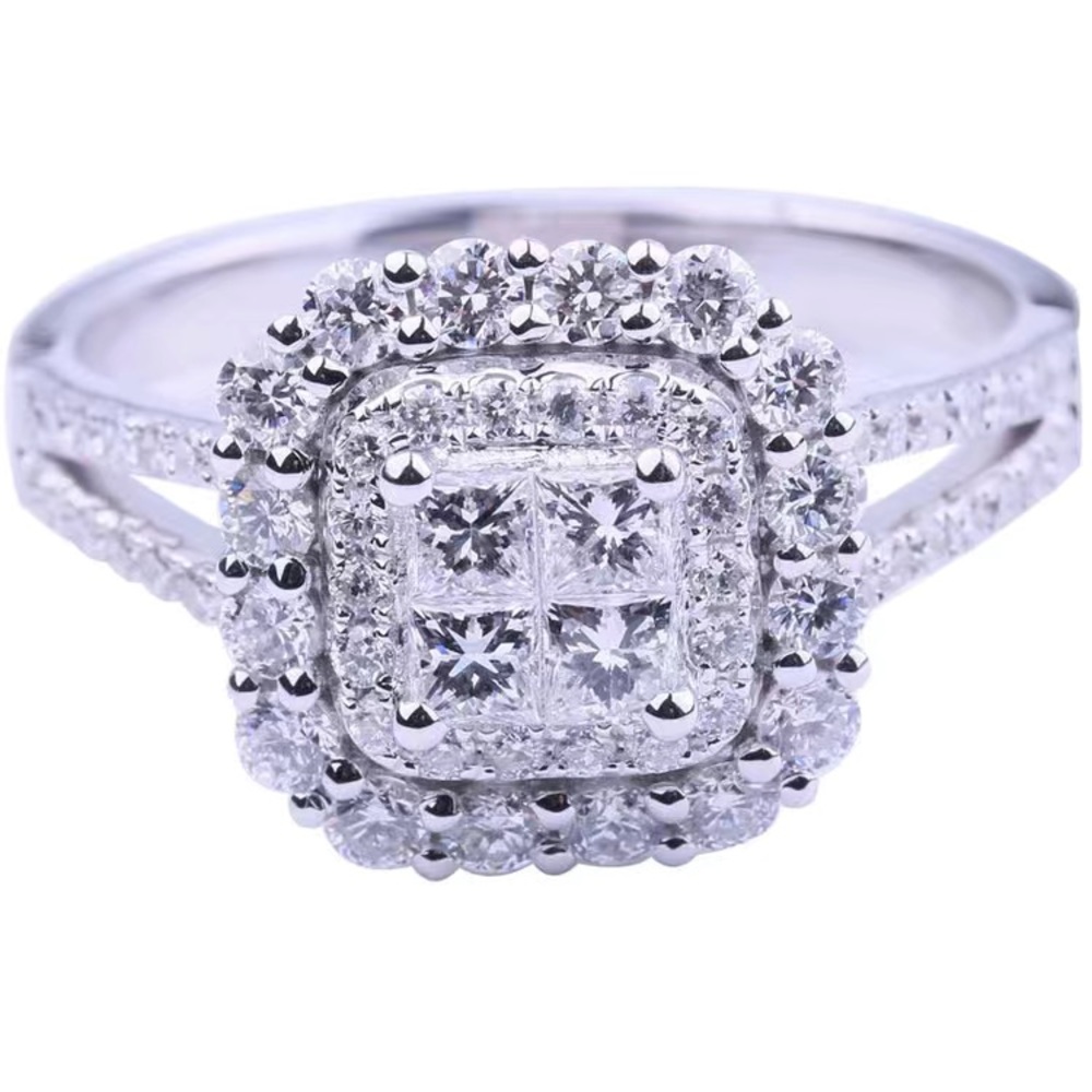 Women’s Square Halo Ring Size 9